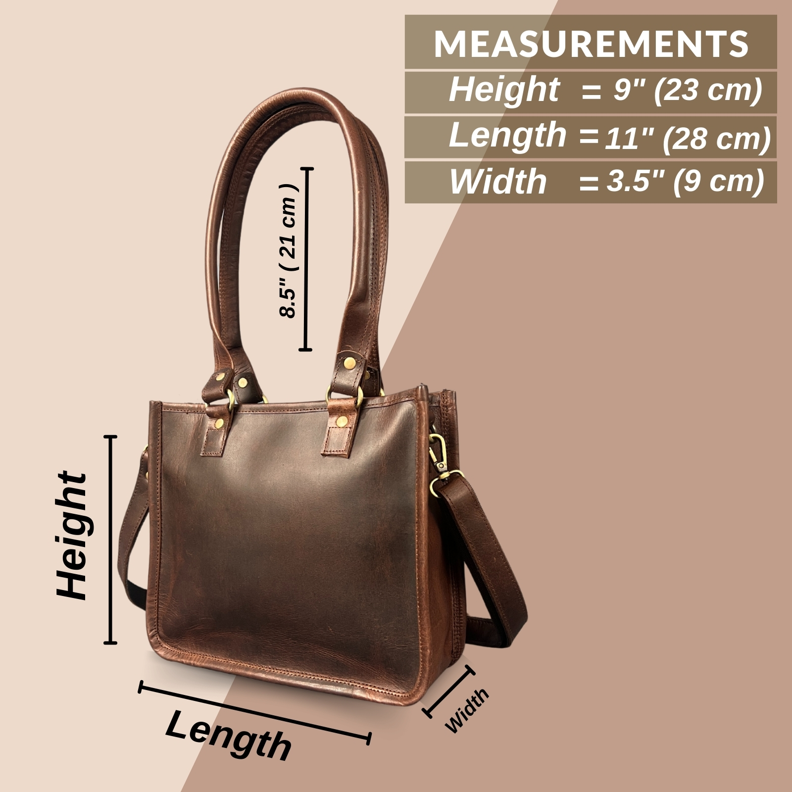 Genuine Leather Top Handle Brown Tote Bag Medium Crossbody Sling Satchels Handbags for Women